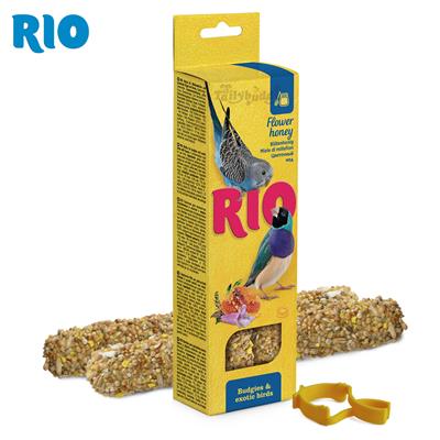 RIO Sticks for Budgies & Exotic Birds with Flower Honey ขนมนก สำหรับนกหงส์หยกและนกฟินซ์ รสน้ำผึ้ง (40g x 2แท่ง)